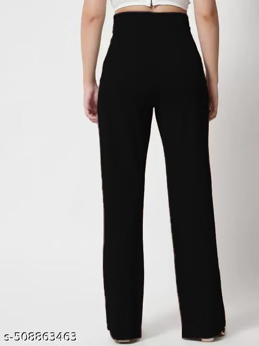Women's High-Rise Bootcut Bell-Bottom Trousers Pack of 2