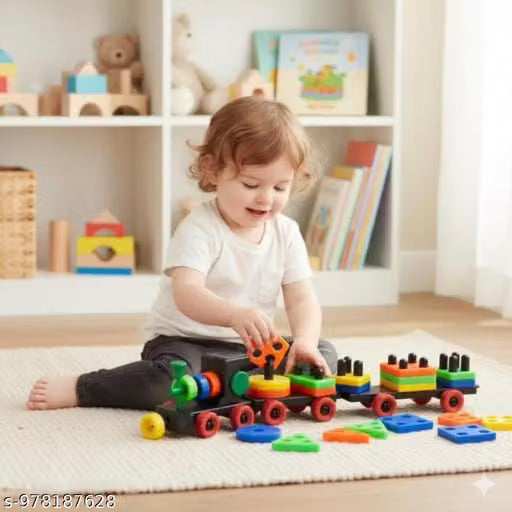 Educational Shape Sorter Train Toy Multicolor